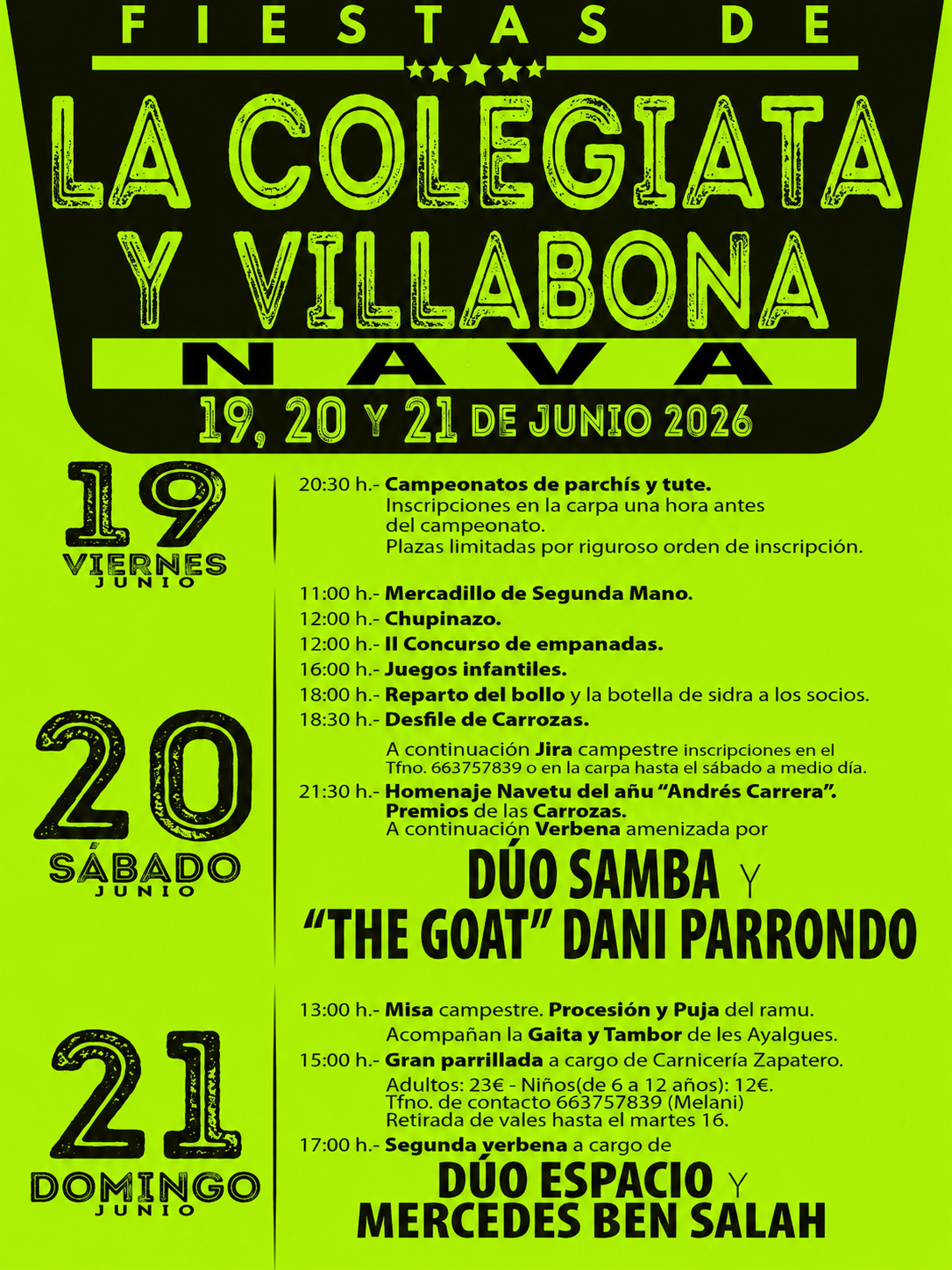 La Colegiata y Villabona celebran sus fiestas en Nava del 19 al 21 de junio - Concejo de Nava