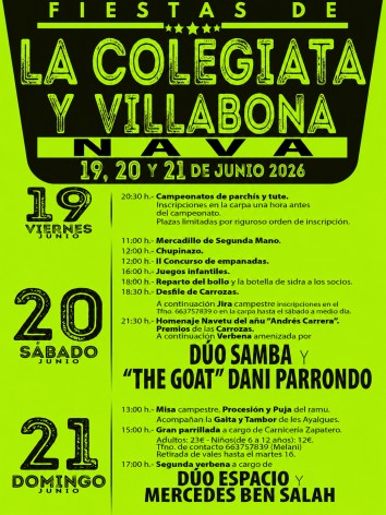 La Colegiata y Villabona celebran sus fiestas en Nava del 19 al 21 de junio - Concejo de Nava