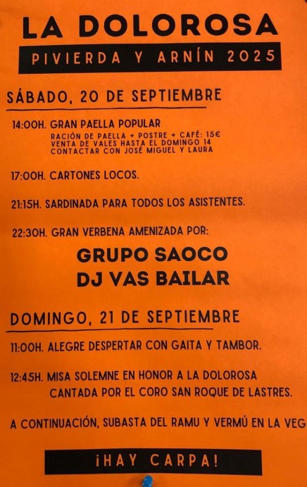 Fiesta de La Dolorosa 2025 en Pivierda y Arnín - Concejo de Colunga
