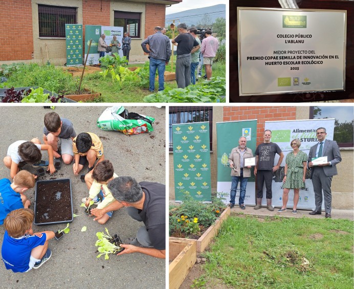 El colegio L Ablanu de Infiesto gana un premio regional por su innovador huerto escolar ecologico - Ecología y Medioambiente