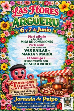 Las Flores de Argueru 2026 en Villaviciosa: fechas, actuaciones y jornada de pulpo - Concejo de Villaviciosa