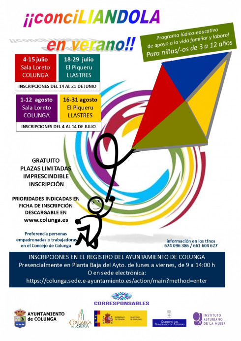 ConciLIÁNDOLA en verano: Programa lúdico-educativo de apoyo a la vida laboral y familiar niñas/os de 3 a 12 años - Concejo de Colunga