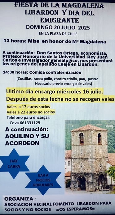 Omar Pardo: Dia del emigrante en Libardón 2025 - Concejo de Colunga