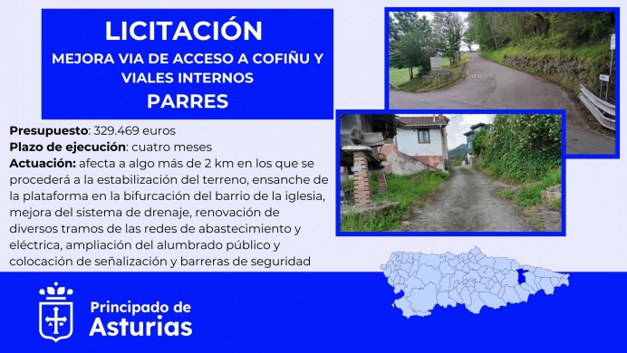 El Principado inicia mejoras en los accesos y viales de Cofiñu con una inversión de 329.000 euros - Concejo de Parres