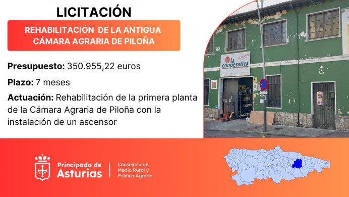 El Principado licita por 350.000 euros la rehabilitación de la cámara agraria de Piloña - Concejo de Piloña