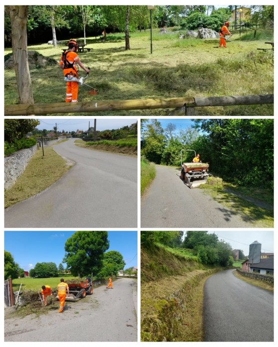 Actuaciones del Plan Municipal de desbroce y limpieza de pueblos en la parroquia de Pría. - Concejo de Llanes