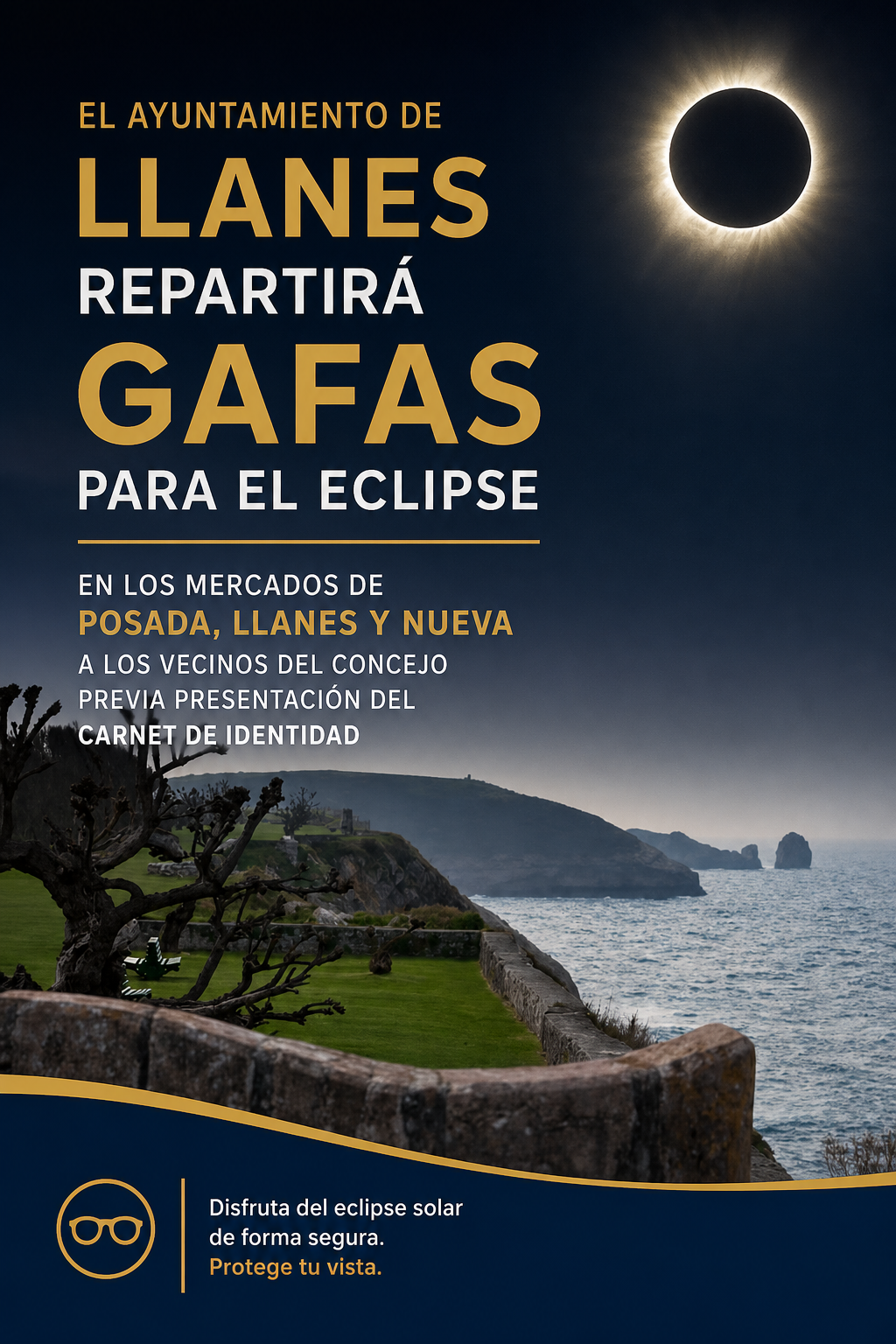 Llanes repartirá gafas homologadas para observar el eclipse solar entre los vecinos del concejo - Concejo de Llanes