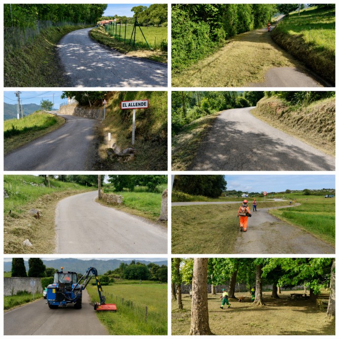 El Ayuntamiento de Llanes continúa los trabajos de desbroce y limpieza en caminos y pueblos del concejo