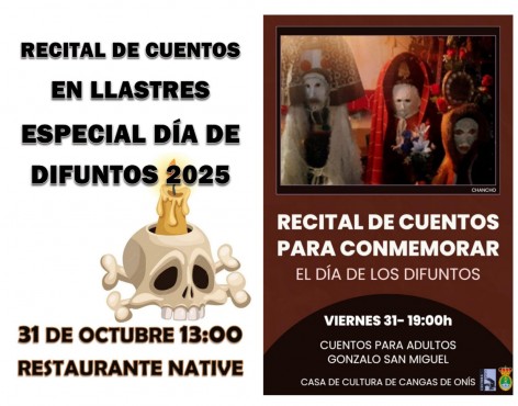 Recitales de cuentos en Llastres y Cangas de Onís con motivo del Día de Difuntos 2025