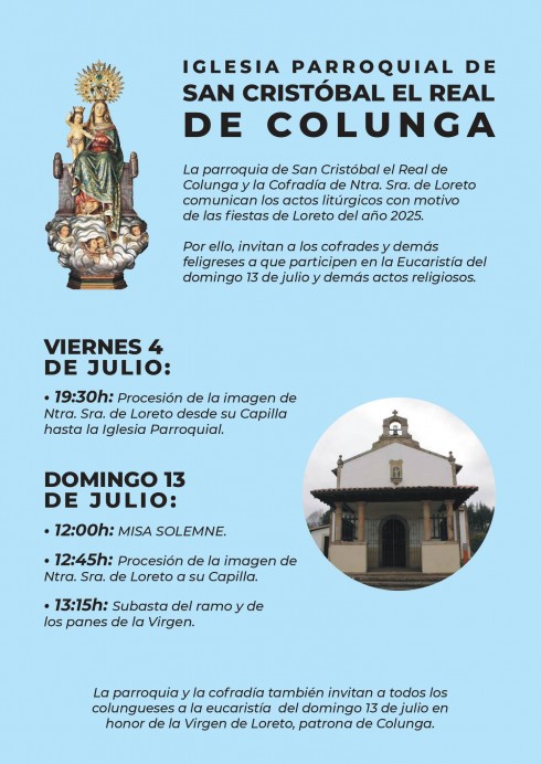 Colunga se prepara para celebrar las fiestas litúrgicas en honor a la Virgen de Loreto - Concejo de Colunga