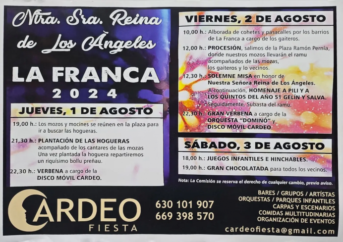 Fiestas de Nuestra Señora de los Ángeles en La Franca 2024 - Concejo de Ribadedeva