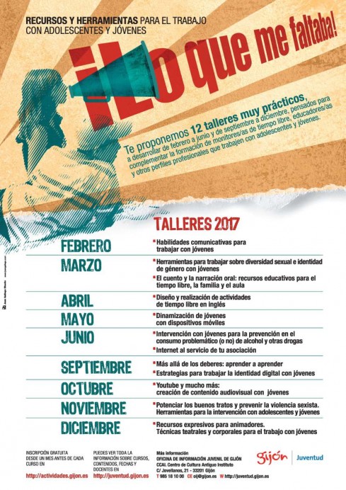 ¡Lo que me faltaba!, nuevo programa de formación de Juventud Gijón - Concejo de Gijón