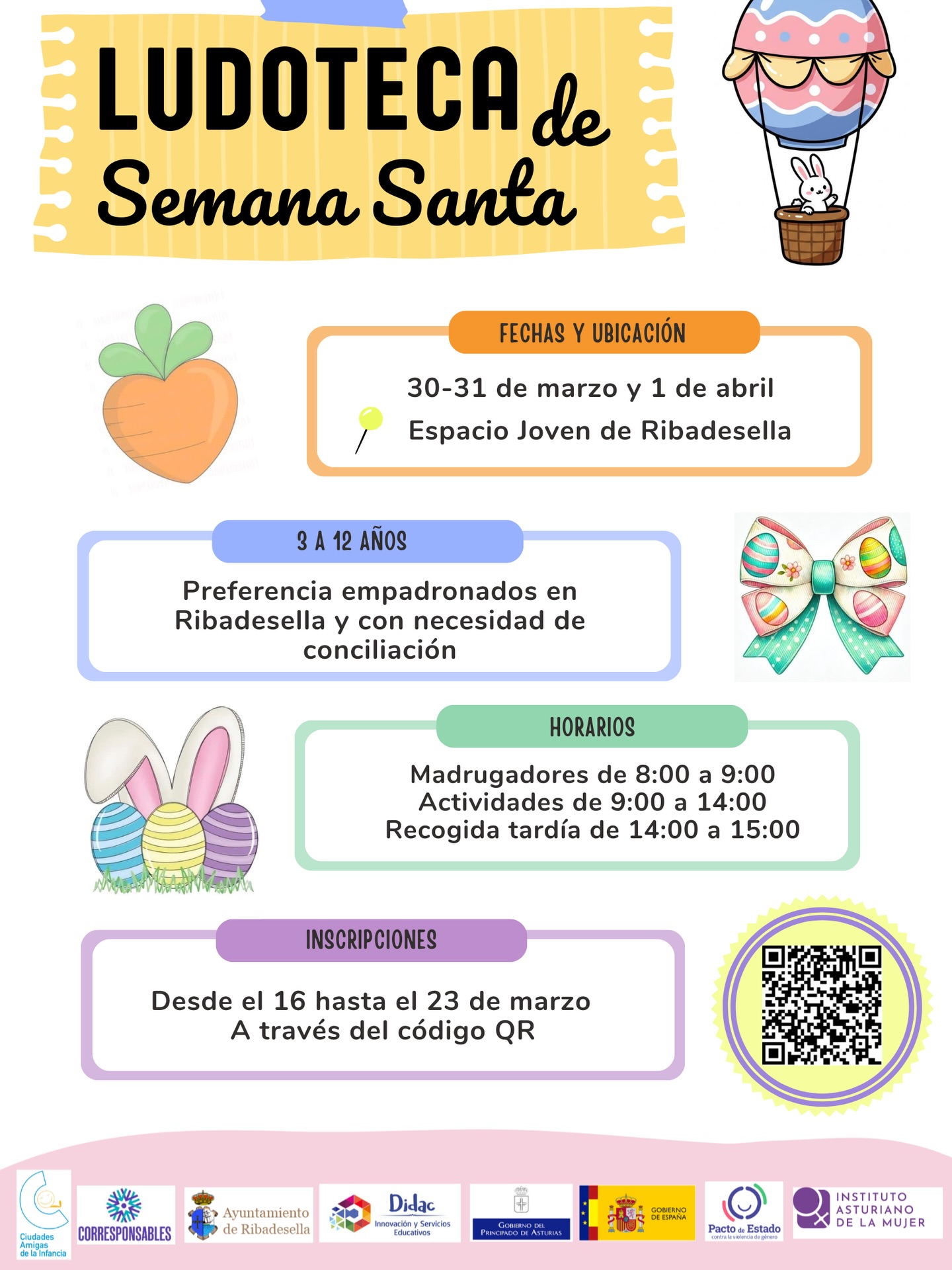 Ribadesella organiza una Ludoteca de Semana Santa para niños de 3 a 12 años - Concejo de Ribadesella