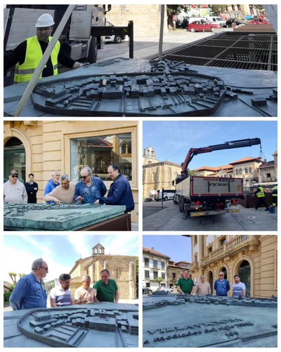 Villaviciosa revive su pasado medieval con una maqueta artística en bronce de la antigua Puebla Maliayo - Concejo de Villaviciosa