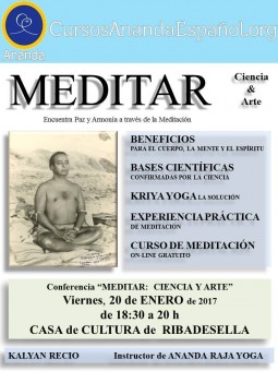 Ciclo de Conferencias a cargo de Kalyan Recio, Instructor de Ananda Raja Yoga - Concejo de Ribadesella