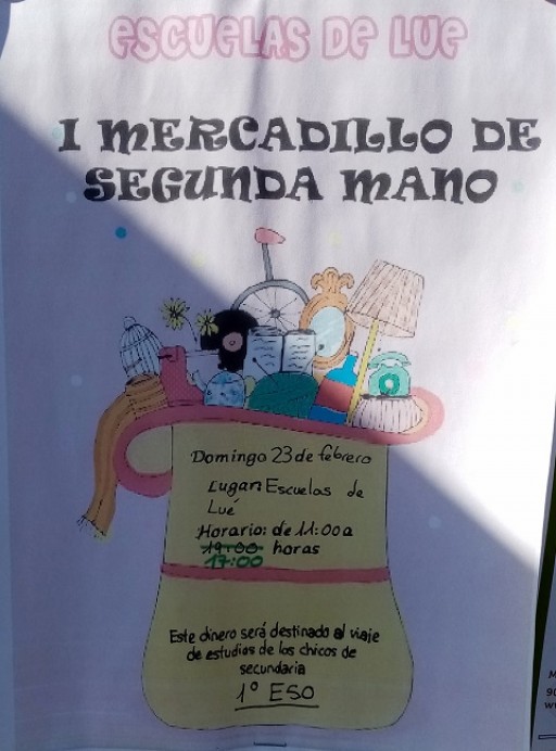 I Mercadillo solidario de segunda mano en Escuelas de Lué - Concejo de Colunga