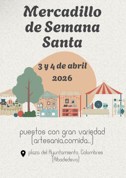 Colombres celebra un Mercadillo de Semana Santa el 3 y 4 de abril de 2026