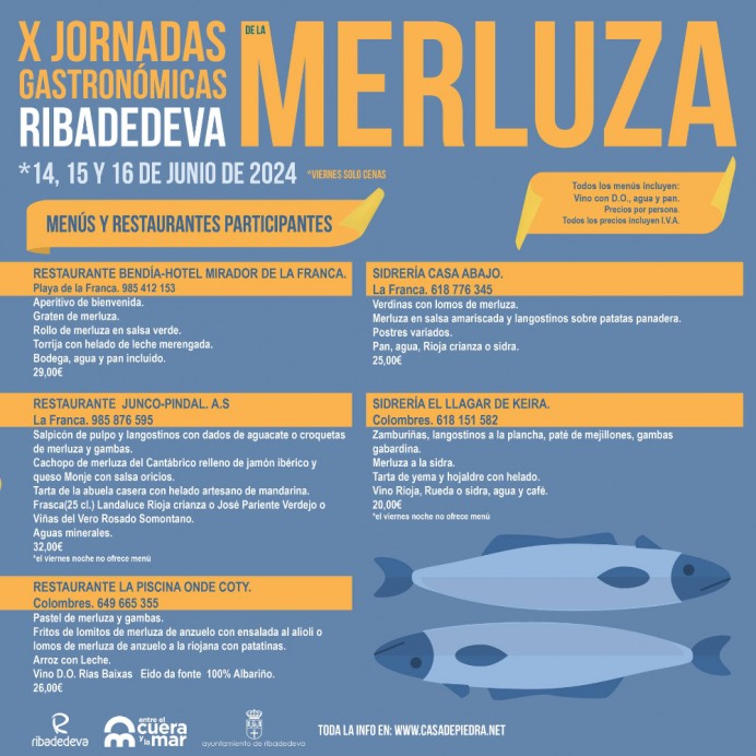 X Jornadas Gastronómicas de la Merluza en Ribadedeva 2024 - Concejo de Ribadedeva