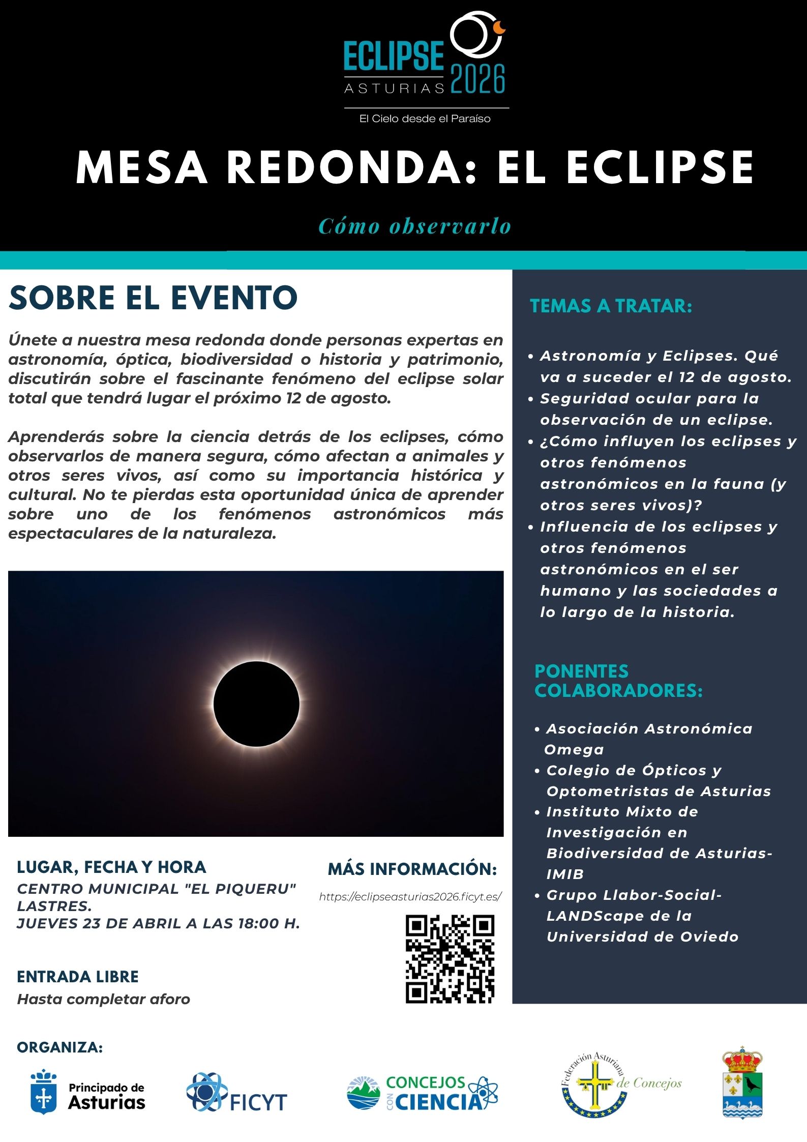 Llastres acoge una mesa redonda sobre el eclipse solar total de 2026 - Concejo de Colunga
