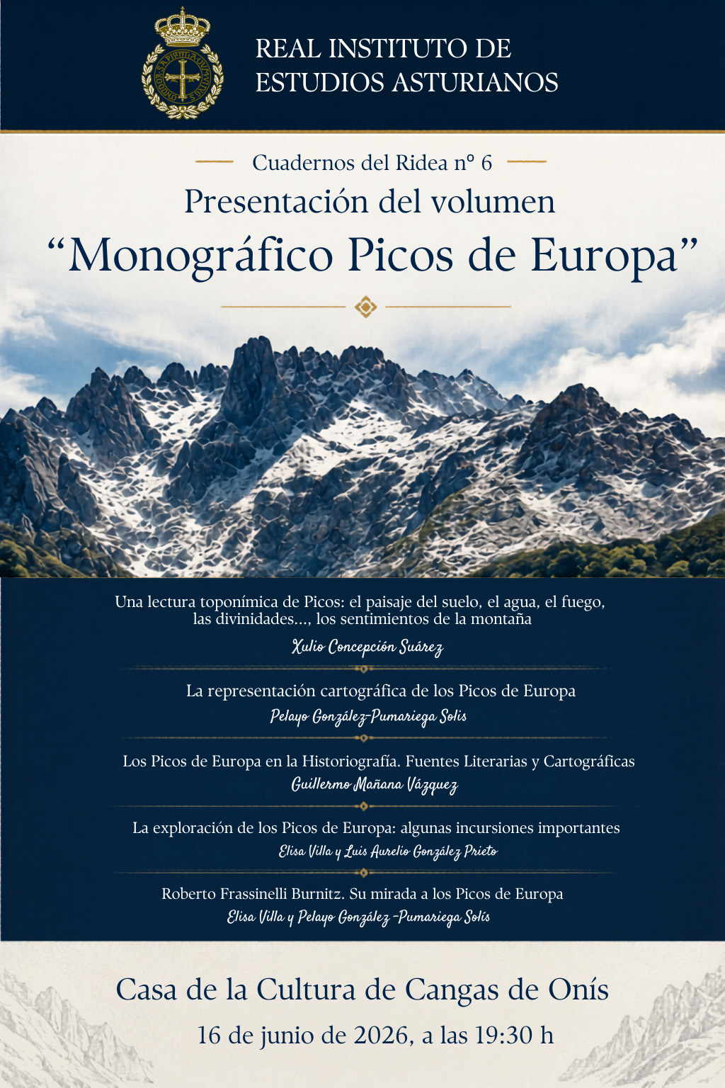 Cangas de Onís acoge la presentación del volumen "Monográfico Picos de Europa" del RIDEA - Concejo de Cangas de Onís