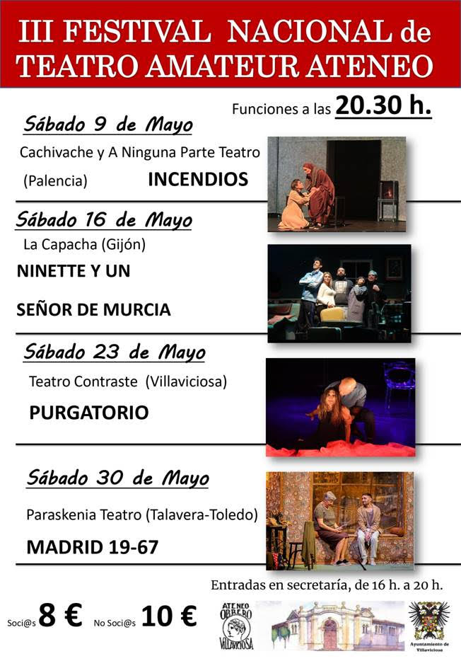 El Ateneo Obrero de Villaviciosa presenta la III Muestra Nacional de Teatro Amateur con cuatro funciones en mayo - Concejo de Villaviciosa