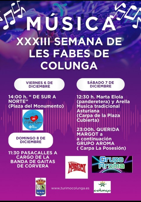 La XXXIII Semana de Les Fabes de Colunga trae música para todos los gustos - Concejo de Colunga