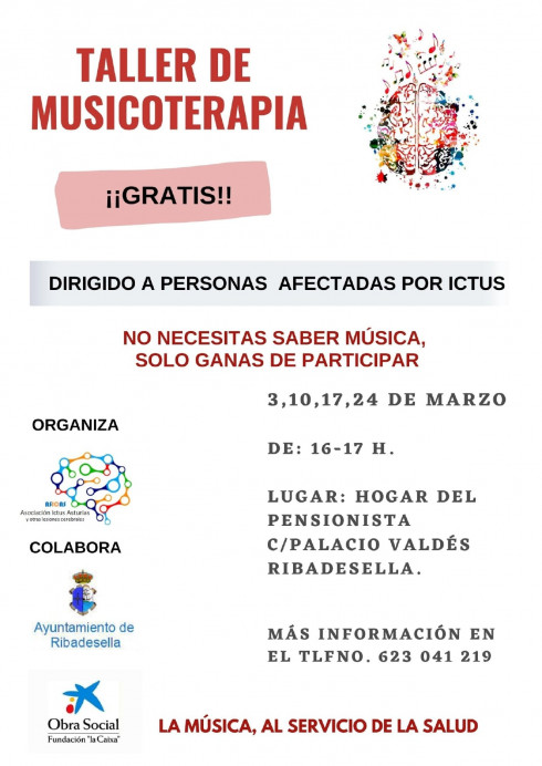 Taller de Musicoterapia Dirigido a personas afectadas por ictus en Ribadesella - Concejo de Ribadesella