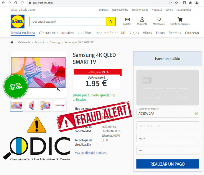 Nuevo Ataque Phishing: Rusia no está donando  Televisores a Lidl en España - Información General