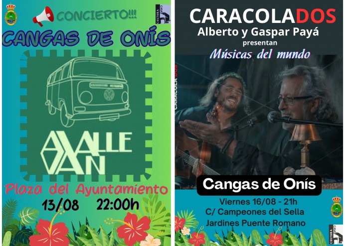 Cangas de Onís llena de música la calle esta semana: Avalle Van y Caracolados - Concejo de Cangas de Onís