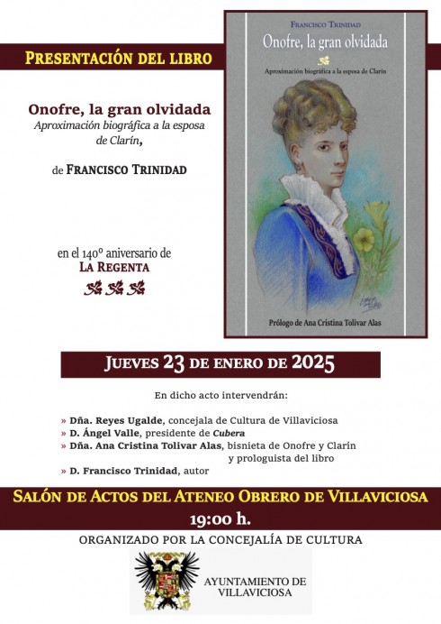 Villaviciosa acoge la presentación de ‘Onofre, la gran olvidada’ en homenaje a la esposa de Clarín - Concejo de Villaviciosa