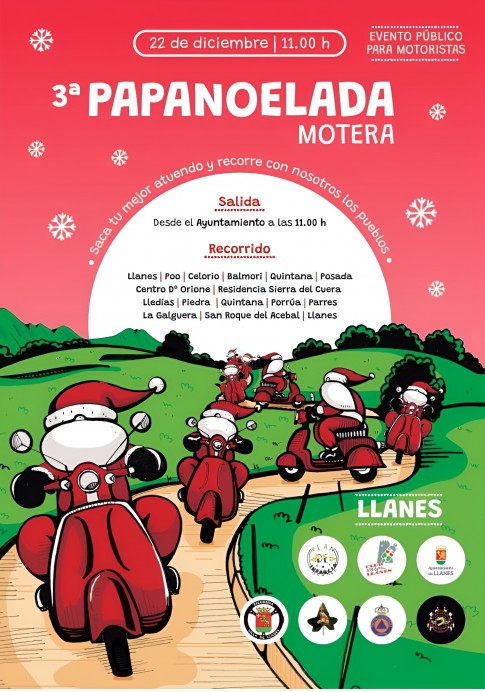 Llanes celebra la III Papanoelada Motera el domingo 22 de diciembre - Concejo de Llanes