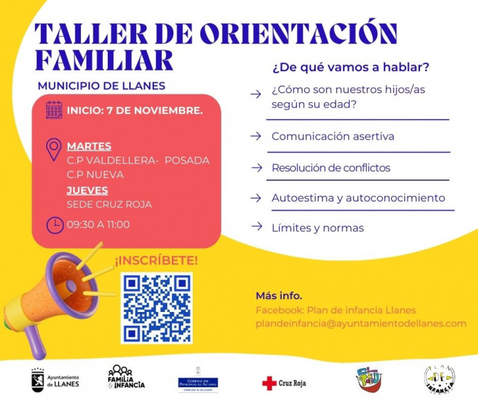 Talleres de parentalidad positiva y orientación familiar en Llanes - Concejo de Llanes