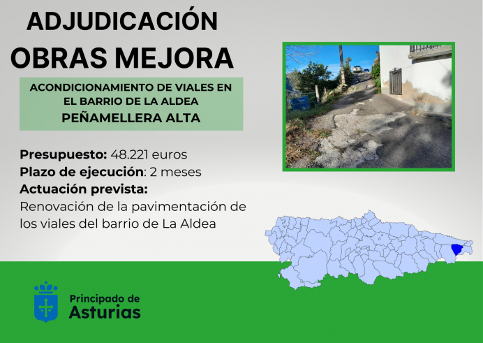 Fomento mejorará los viales del barrio de La Aldea, en Peñamellera Alta, con una inversión de 48.000 euros - Concejos Peñamellera Alta y Baja