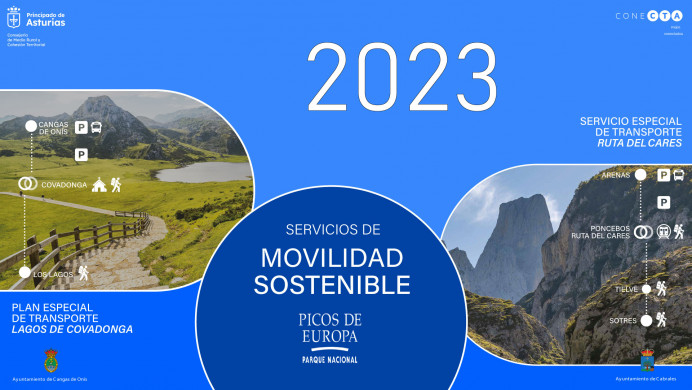 Plan especial de transporte a los Lagos de Covadonga 2023 - Picos de Europa
