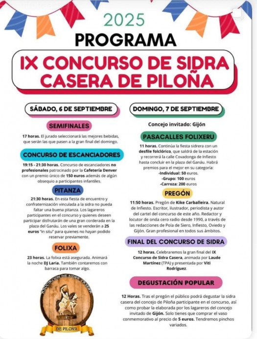 Piloña celebra el IX Concurso de Sidra Casera con pasacalles, pregón y degustación popular - Concejo de Piloña