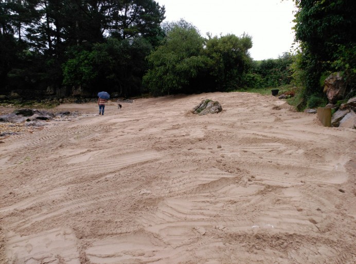 Trabajos mejora playa La Huelga - Concejo de Llanes