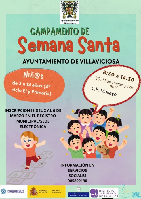 Villaviciosa abre 70 plazas para los talleres gratuitos de conciliación en Semana Santa 2026 - Concejo de Villaviciosa