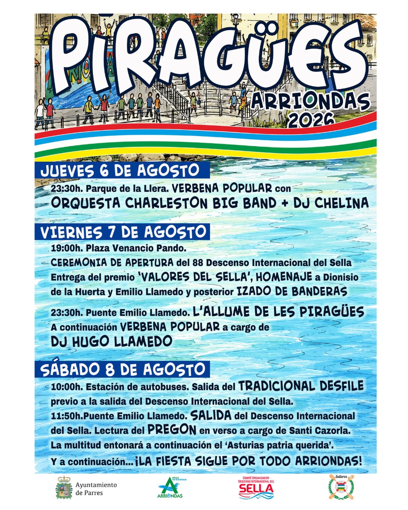 Programa de la Fiesta de les Piragues en Arriondas: actos del 6 al 8 de agosto - Concejo de Parres