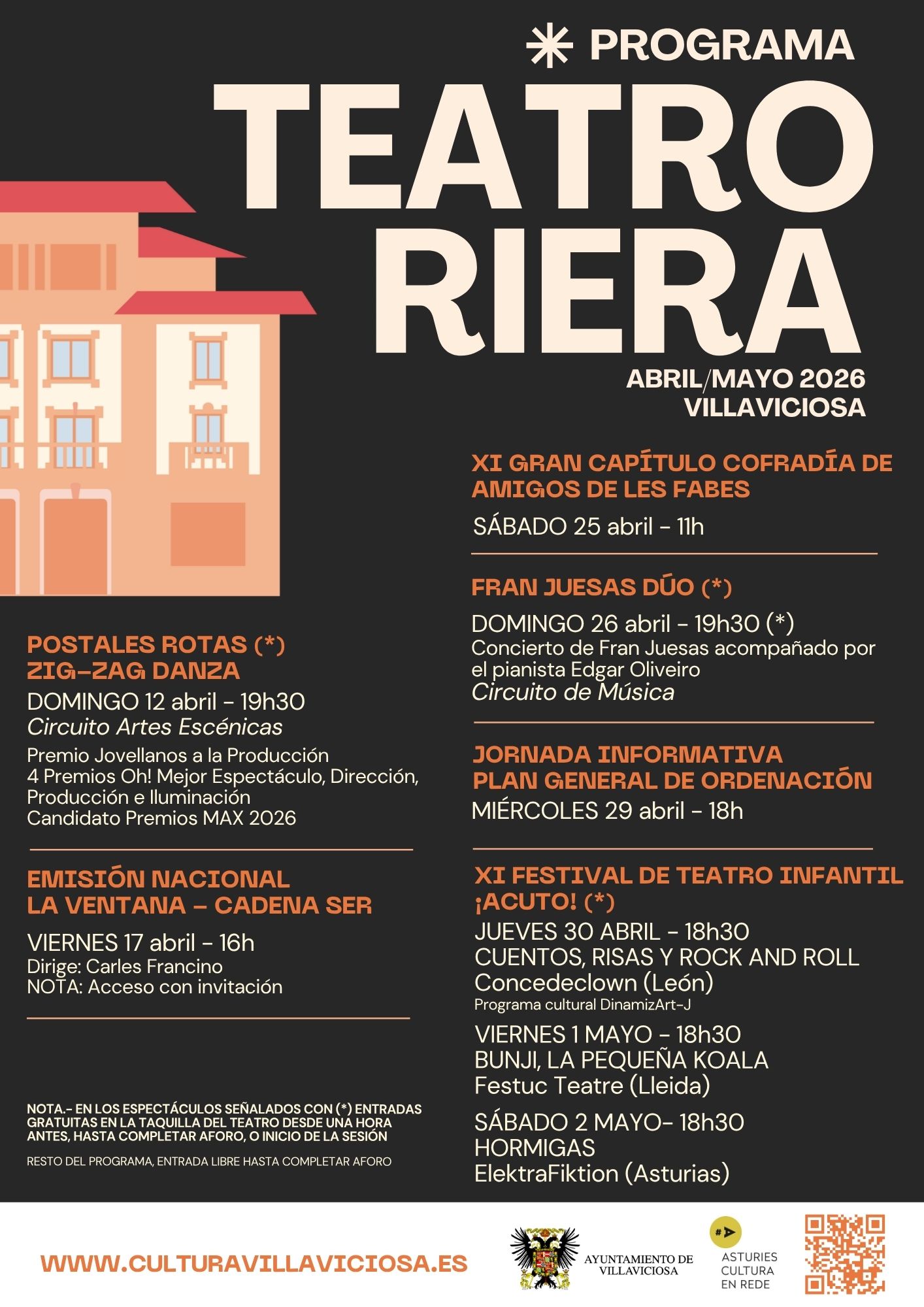 Villaviciosa impulsa la primavera cultural con una nueva programación en el Teatro Riera - Concejo de Villaviciosa