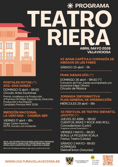 Villaviciosa impulsa la primavera cultural con una nueva programación en el Teatro Riera