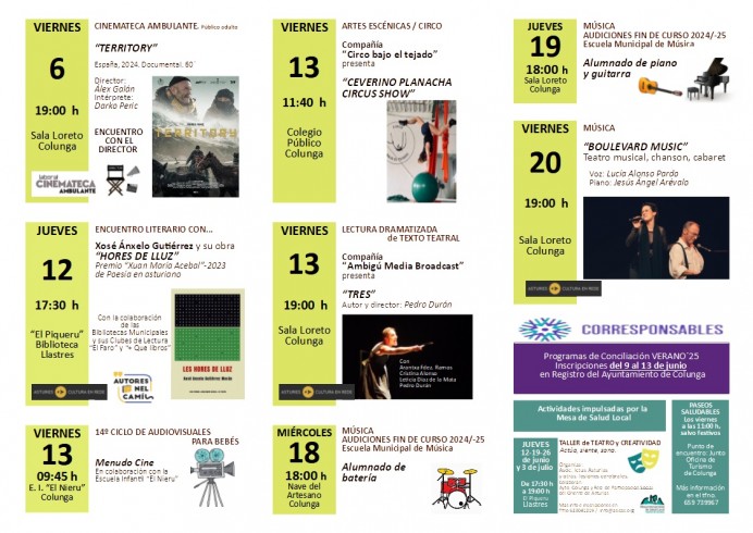 Colunga y Llastres celebran un mes de junio repleto de cultura, salud y creatividad - Concejo de Colunga