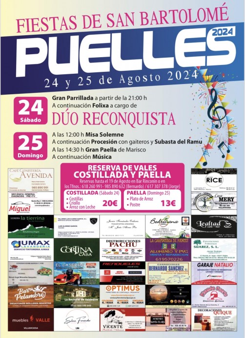 Puelles celebra las Fiestas de San Bartolomé 2024 con un emocionante programa de actividades - Concejo de Villaviciosa
