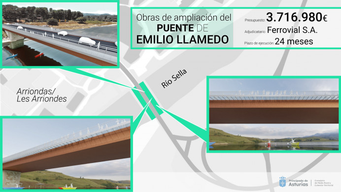 El Principado adjudica la obra de ampliación del puente Emilio Llamedo de Arriondas/Les Arriondes por 3,7 millones - Concejo de Parres