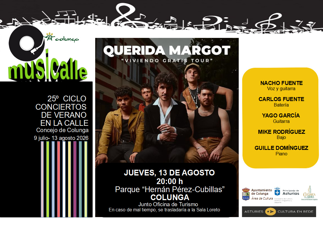 Querida Margot clausura la 25 edición de MUSICALLE con un concierto en Colunga - Concejo de Colunga