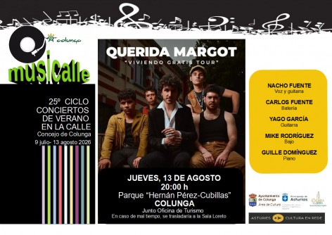 Querida Margot clausura la 25 edición de MUSICALLE con un concierto en Colunga - Concejo de Colunga