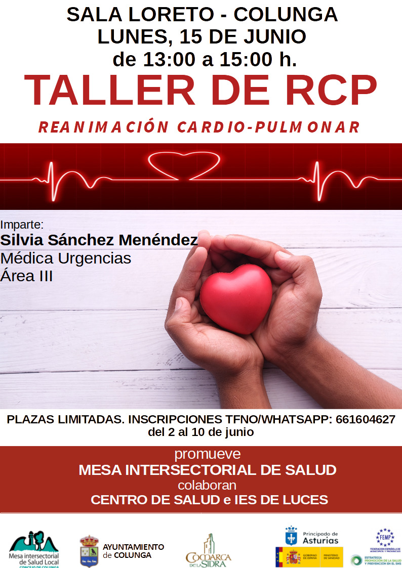 Colunga abre las inscripciones para un taller gratuito de reanimación cardiopulmonar - Concejo de Colunga