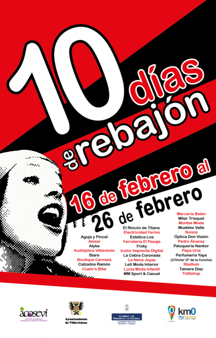 El comercio de Villaviciosa cuelga el cartel de El Rebajón - Concejo de Villaviciosa