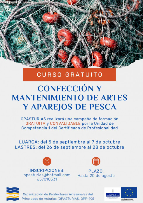 Curso gratuito de confección y mantenimiento artes y aparejos de pesca - Concejo de Colunga