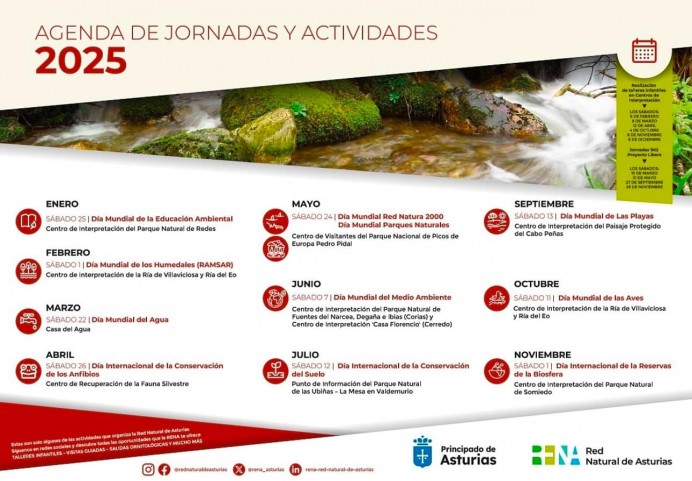 Descubre el nuevo calendario 2025 de la Red Natural de Asturias - Ecología y Medioambiente