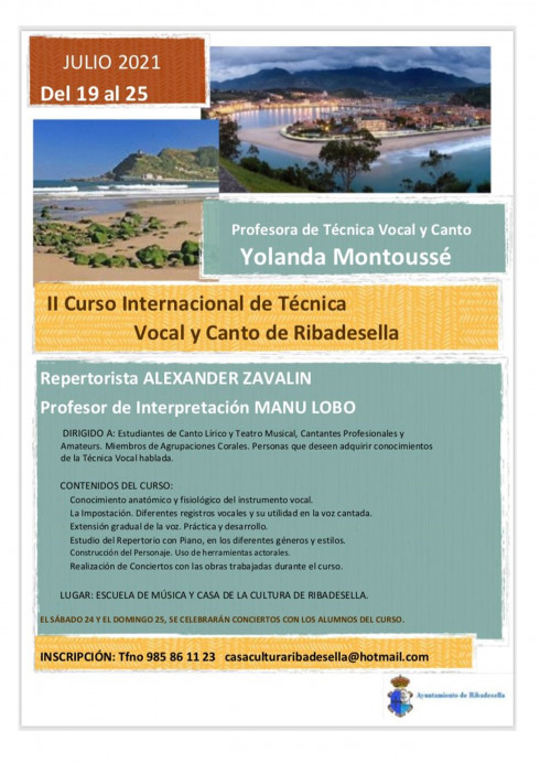 II Curso Internacional de Técnica de Vocal y Canto de Ribadesella - Concejo de Ribadesella